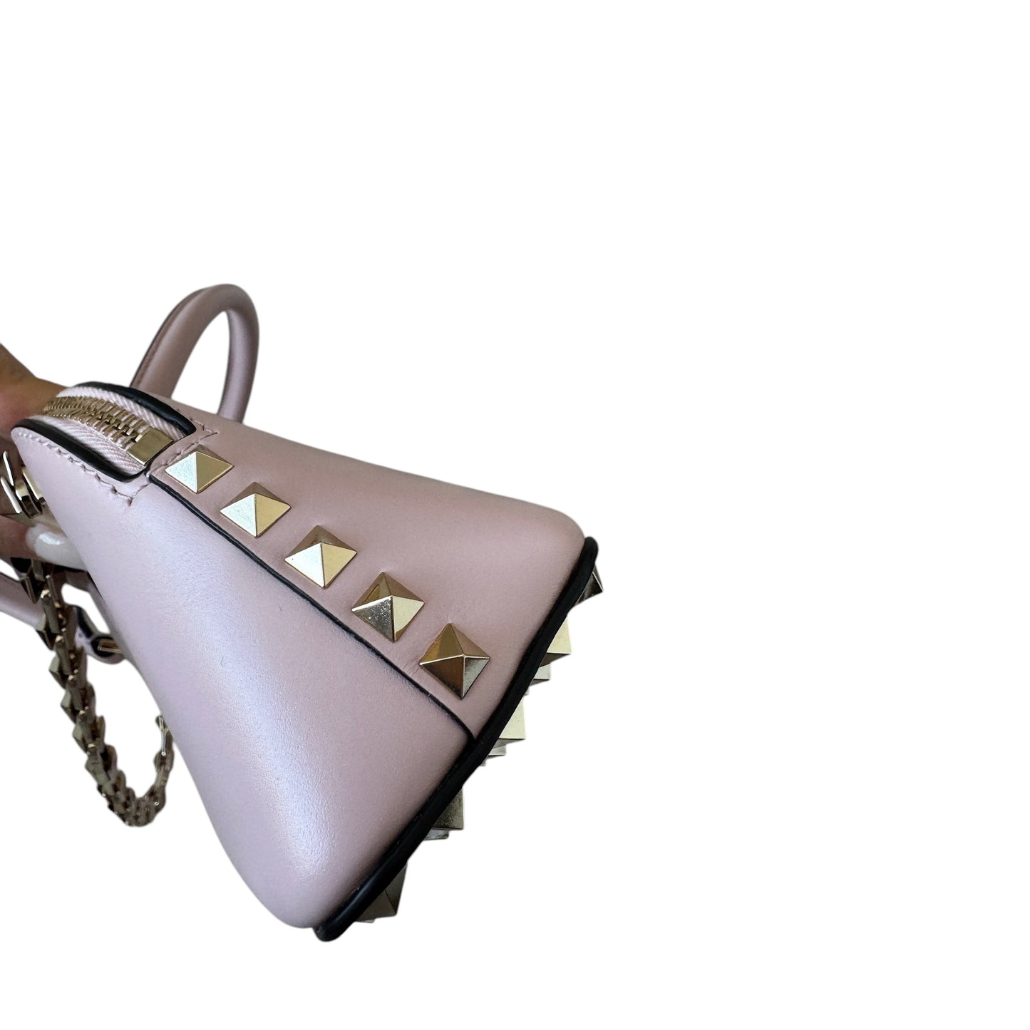 PRE-OWNED Rockstud Zip Up Top Handle Bag