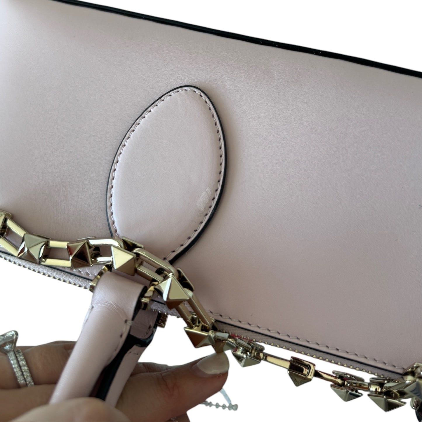 PRE-OWNED Rockstud Zip Up Top Handle Bag
