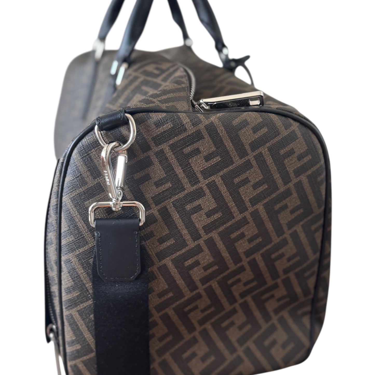 PRE-OWNED Zucca Coated Canvas With Leather Convertible Duffle Bag