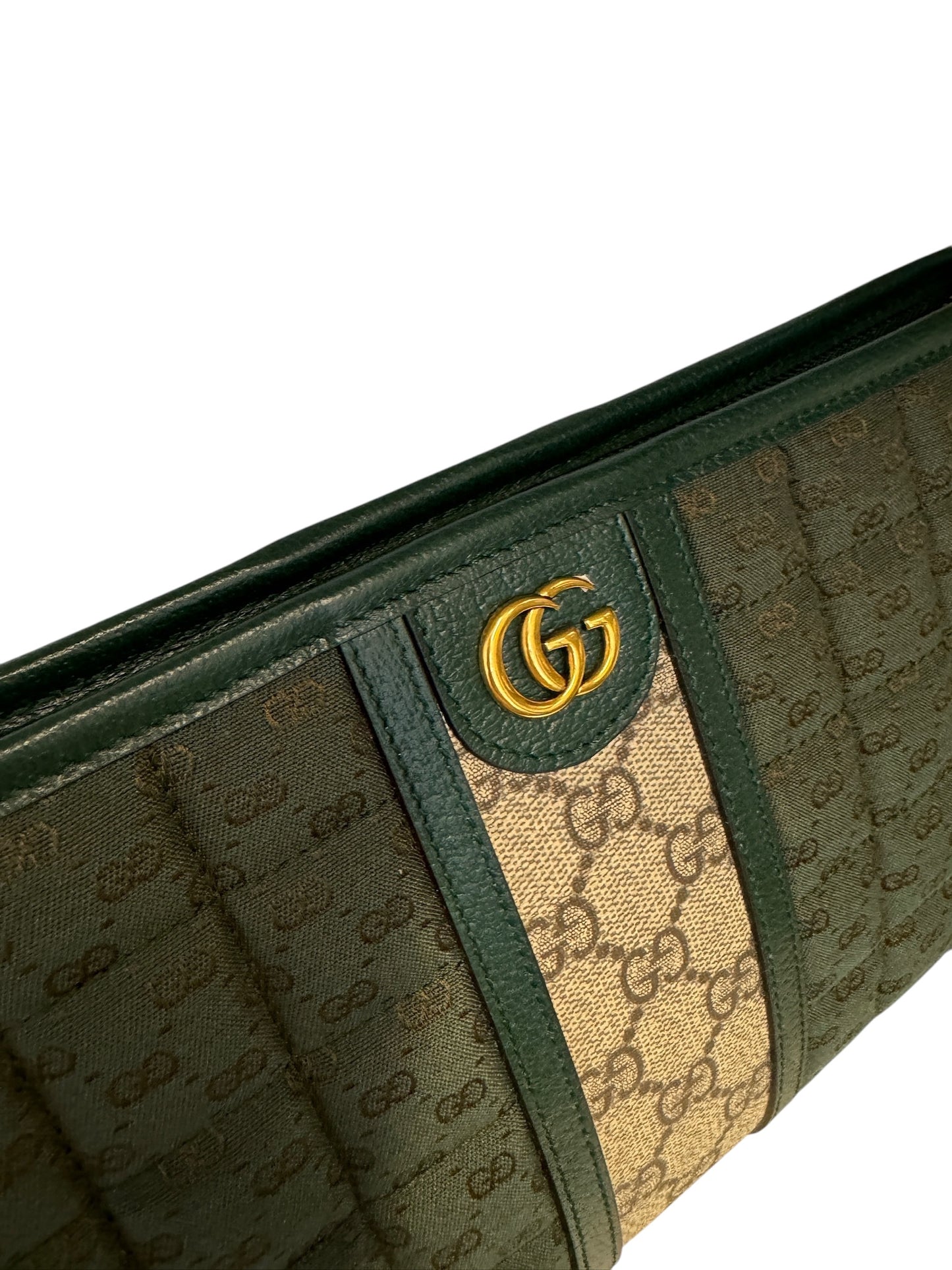 GUCCI - Green GG Supreme Canvas Microguccissima Canvas Mini Pouch