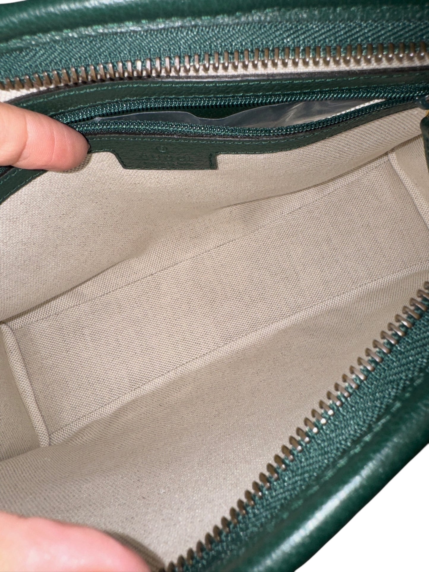 GUCCI - Green GG Supreme Canvas Microguccissima Canvas Mini Pouch