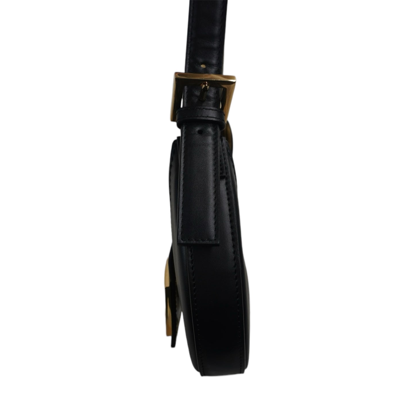 PRE-OWNED Black Leather Cookie Mini Hobo Shoulder Bag