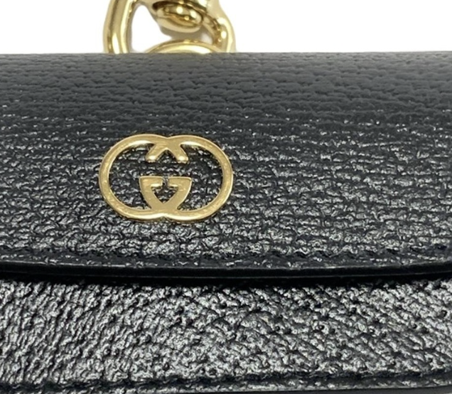PRE-OWNED GG Black Demetra Etiquette Waste Bag Holder