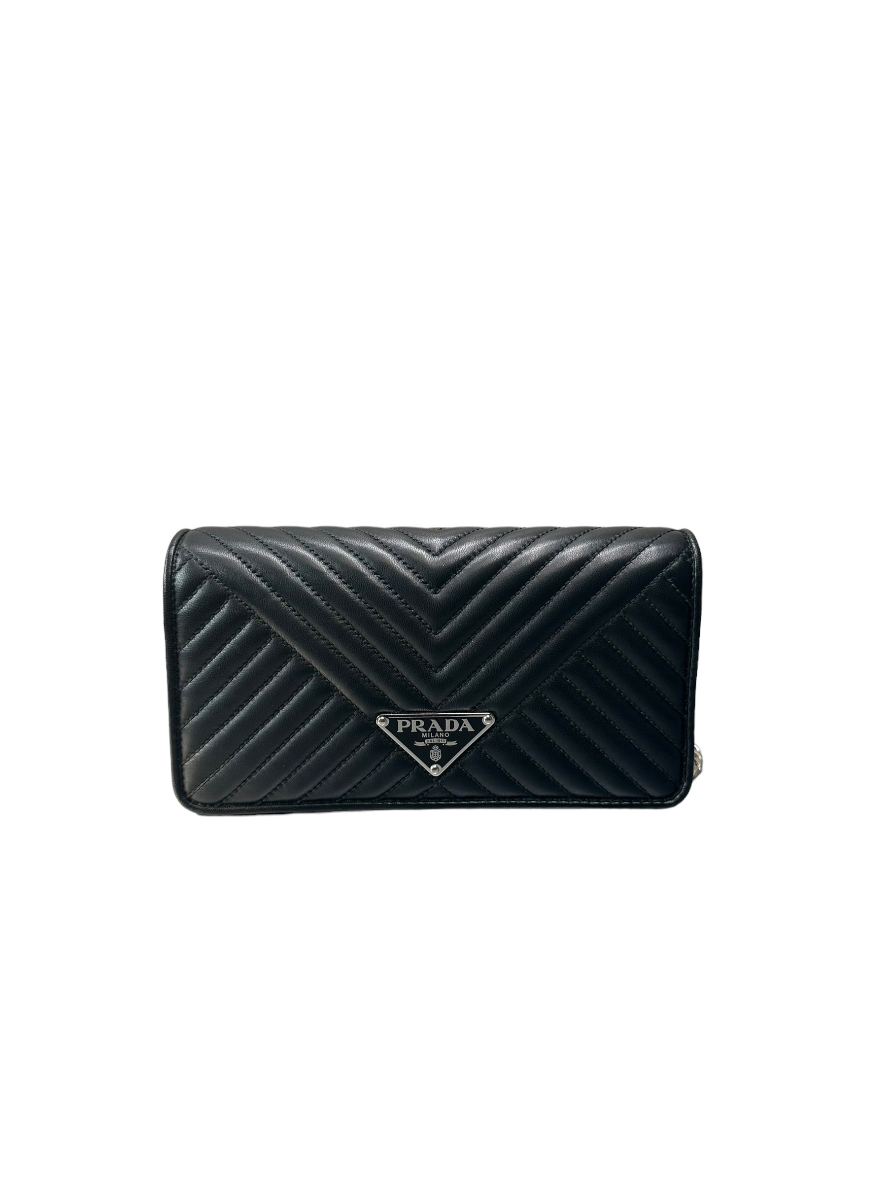 Prada leather wallet on chain