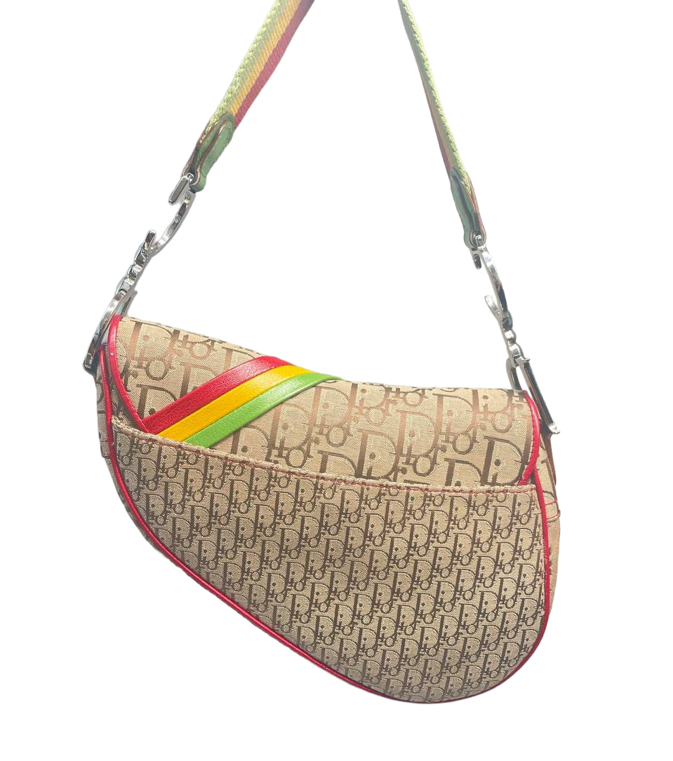 DIOR - Vintage Rasta Saddle Bag Canvas