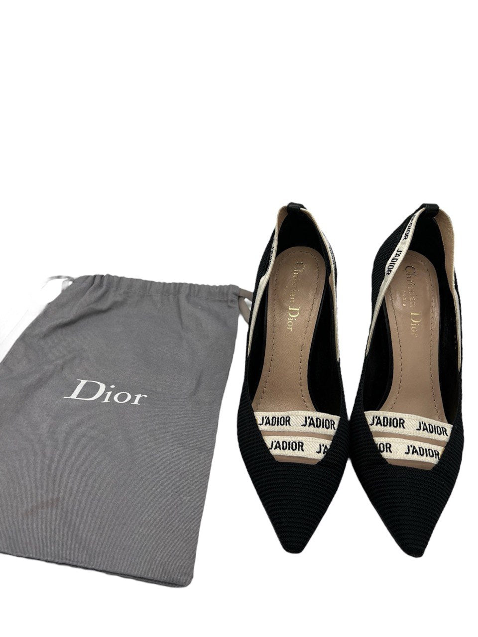 DIOR - Black Cream Chemical Fiber Pumps