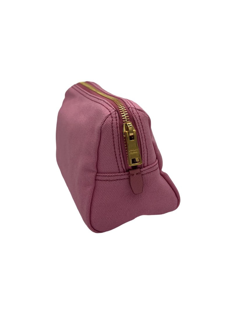 PRADA - Canapa Pouch Geranio Bianco Pink White Canvas