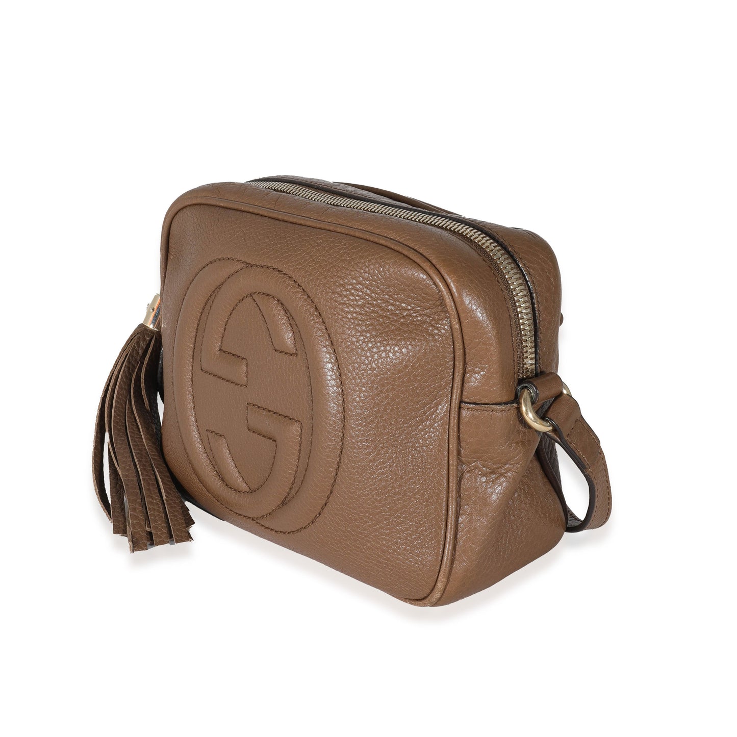 GUCCI - Brown Pebbled Leather Soho Disco Bag