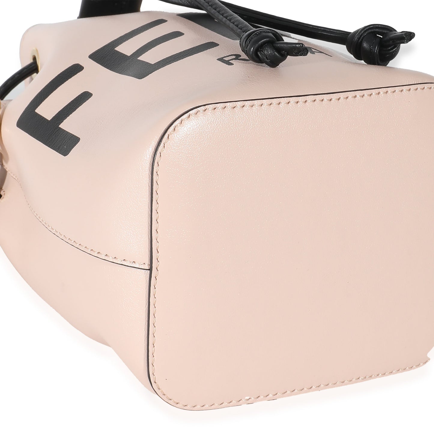 FENDI - Rosa Quarzo Leather Logo Mini Mon Tresor Bucket Bag