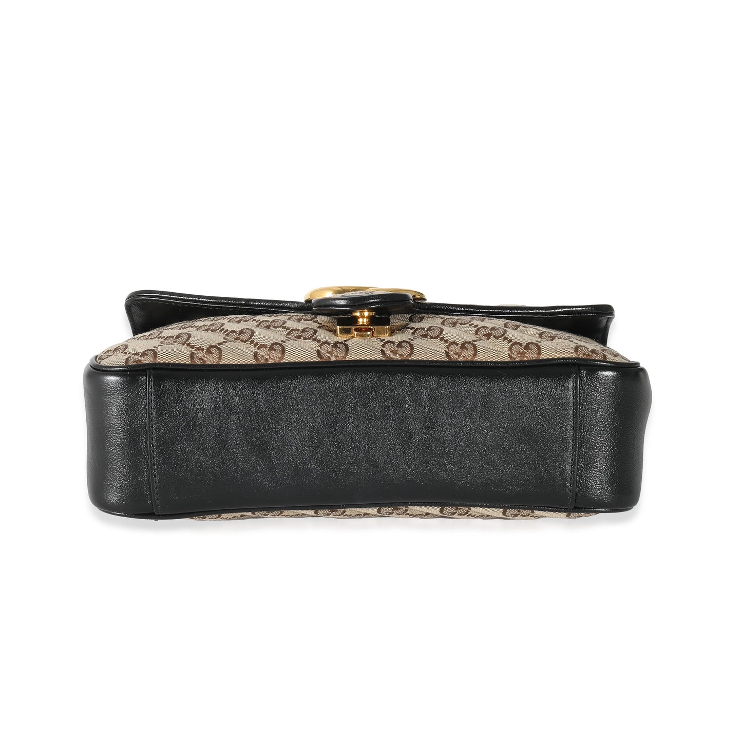 GUCCI - Black Beige Monogram Matelasse Diagonal Small GG Marmont