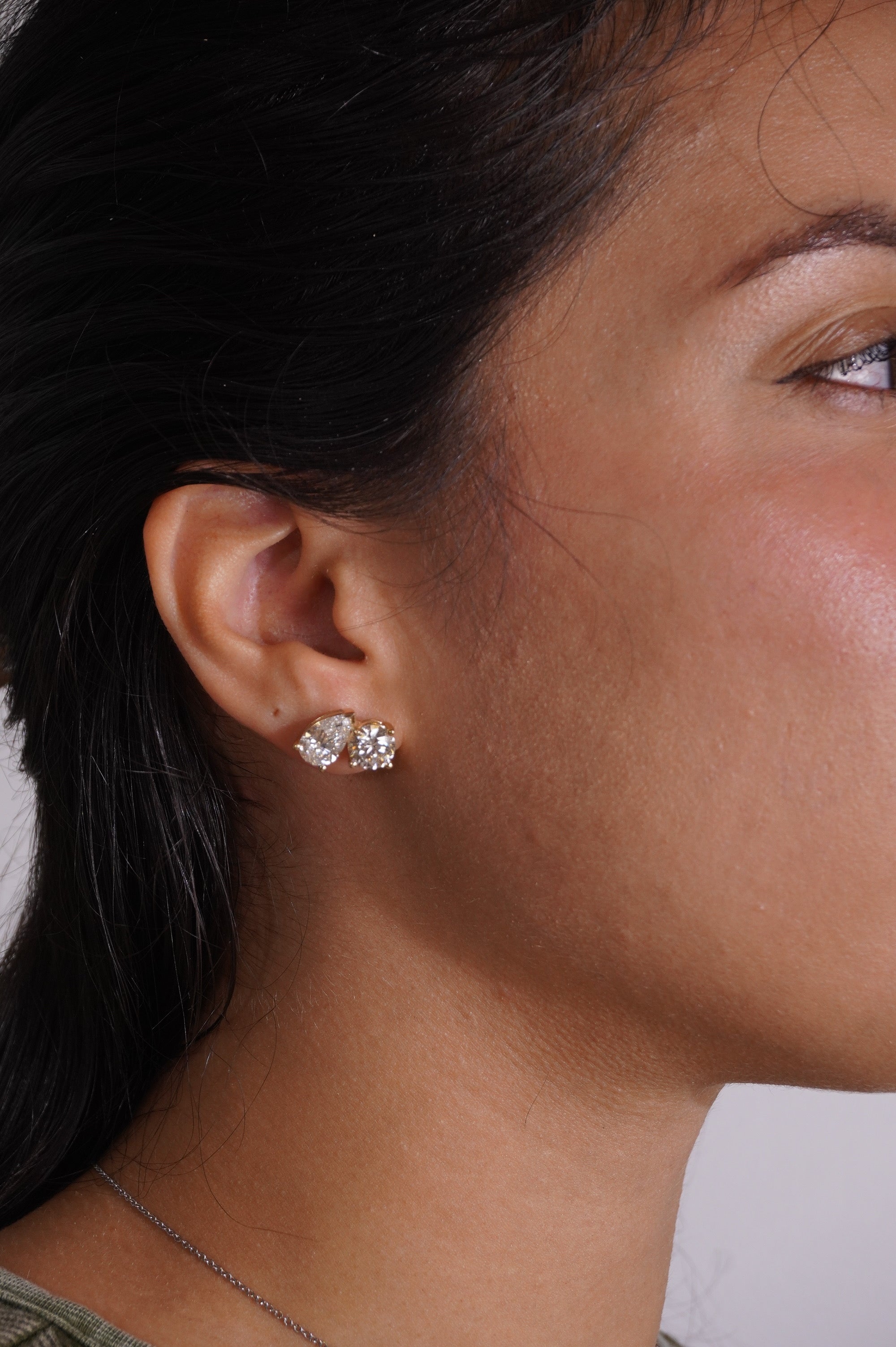 TDC - 6 CTW Toit Et Moi Lab Diamond Round and Pear Shaped Earrings