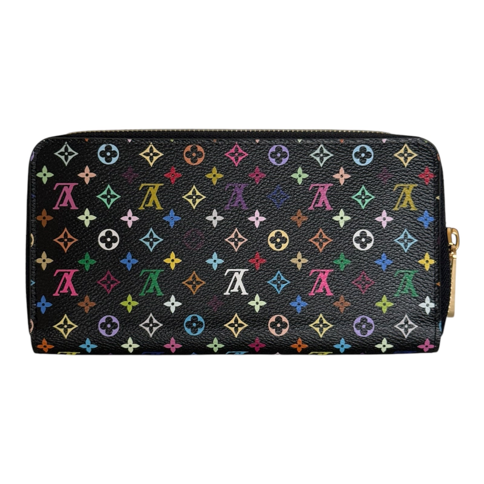 Cartera con cremallera multicolor LV Monogram negra de segunda mano