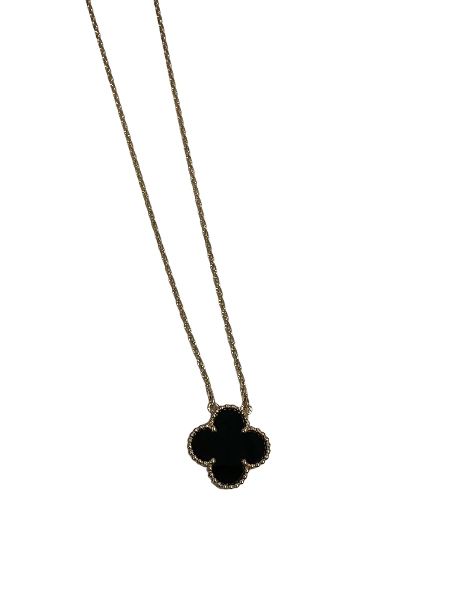 VAN CLEEF & ARPELS - 18K Yellow Gold Van Cleef & Arpels Vintage Alhambra Pendant With Onyx