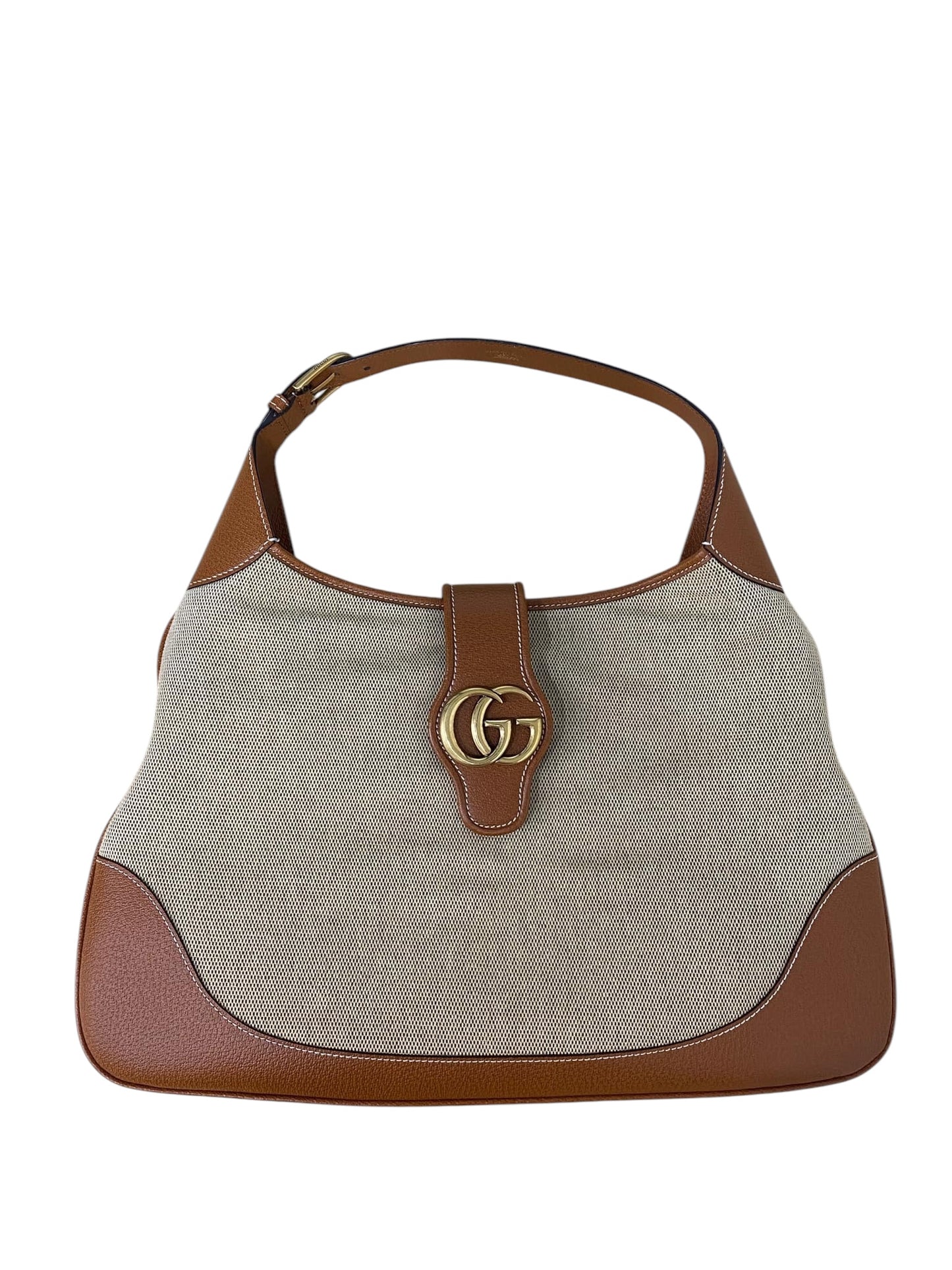 PRE-OWNED GG Beige Canvas Aphrodite Shoulder Bag