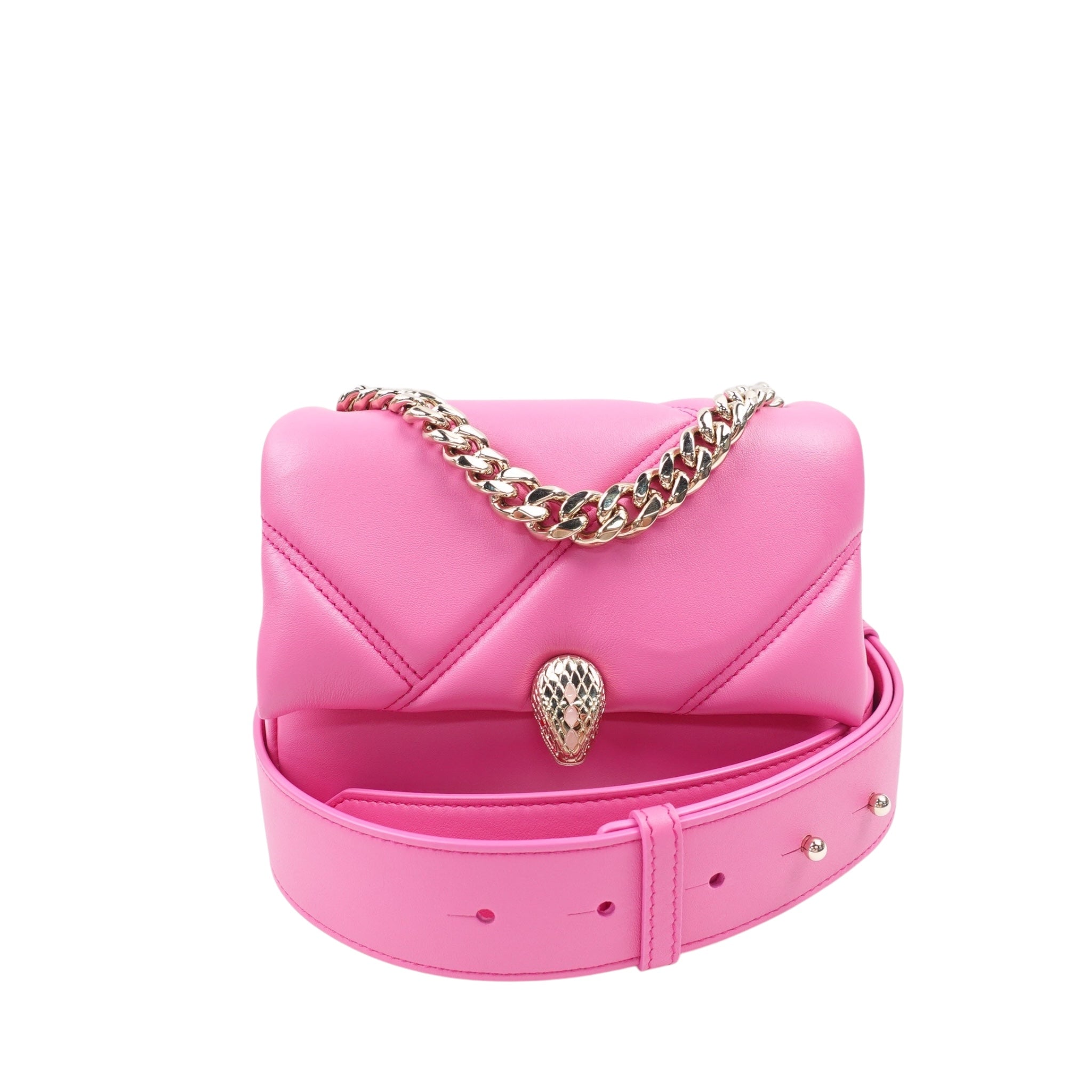 PRE-OWNED Pink Matelasse Mini Serpenti Cabochon Shoulder Bag