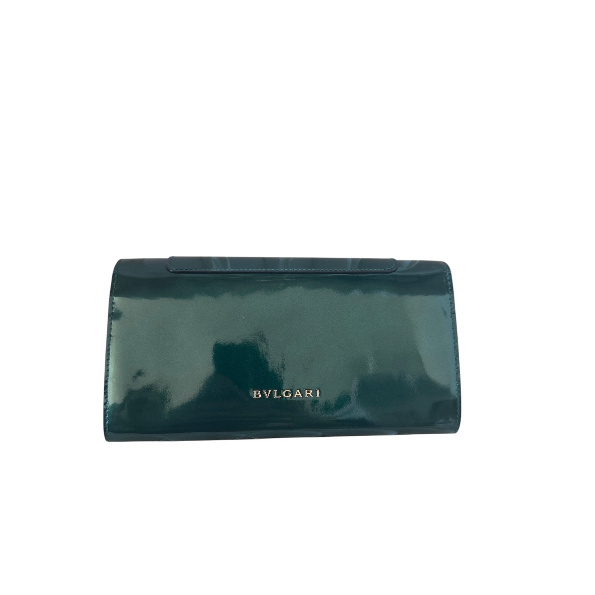 PRE-OWNED Green Vernis Leather Serpenti Forever Wallet