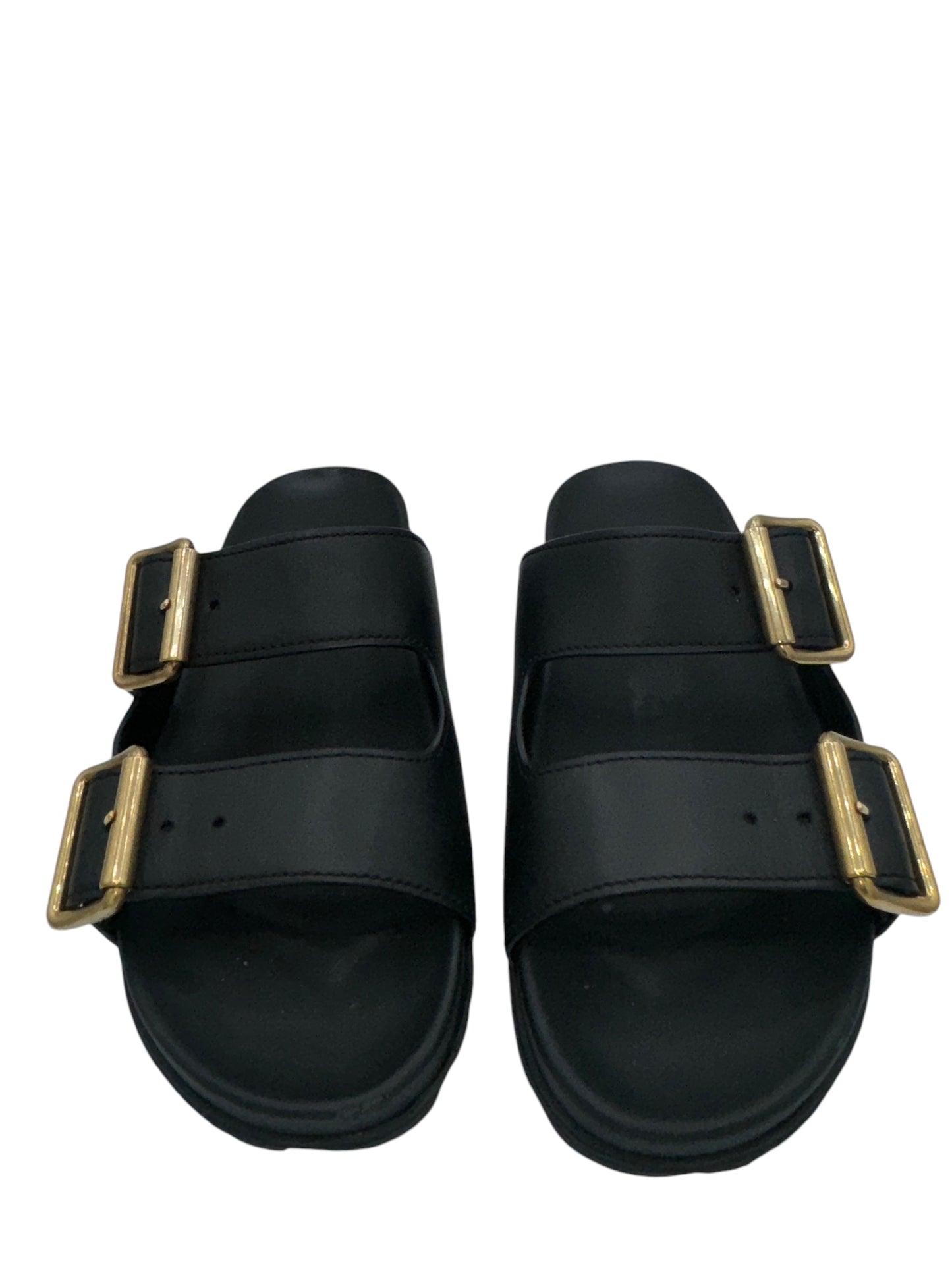 Sandalias de piel negras para mujer de segunda mano