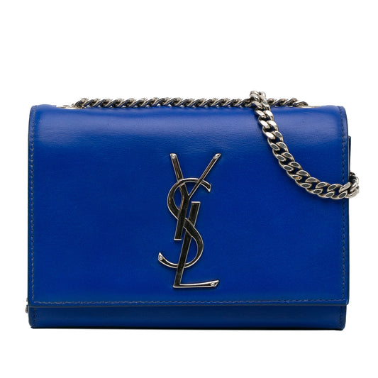 SAINT LAURENT - Blue Small Monogram Kate Crossbody Bag