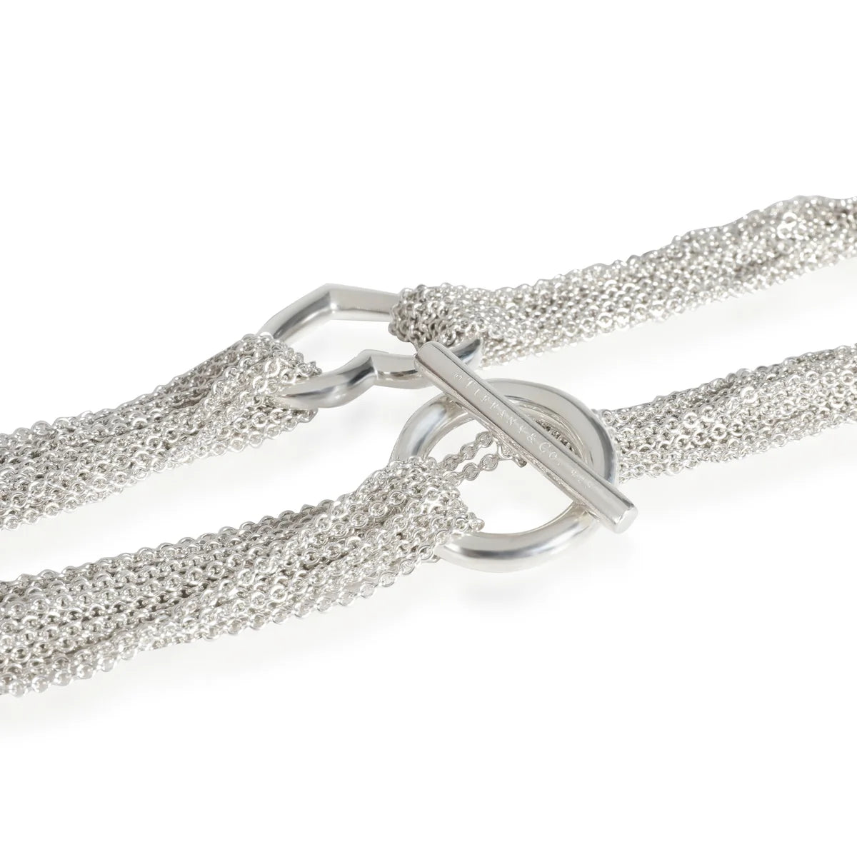 PRE-OWNED Multi-strand Heart Necklace in Sterling Silver