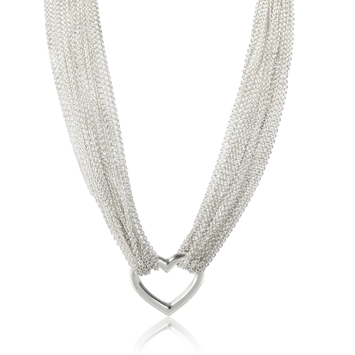 PRE-OWNED Multi-strand Heart Necklace in Sterling Silver