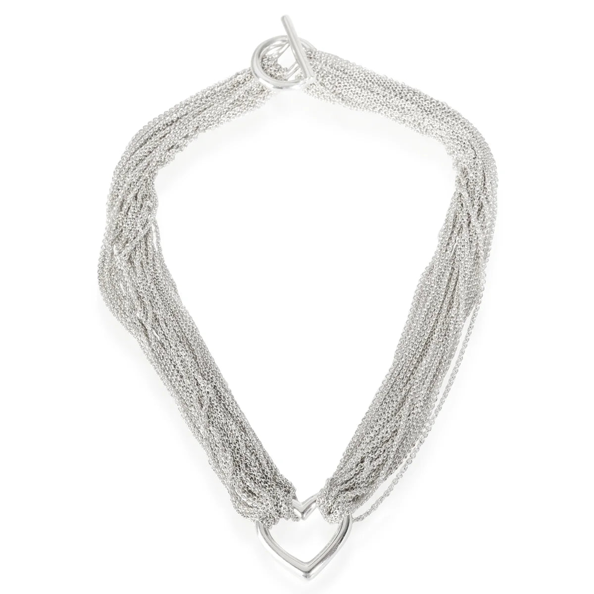 PRE-OWNED Multi-strand Heart Necklace in Sterling Silver