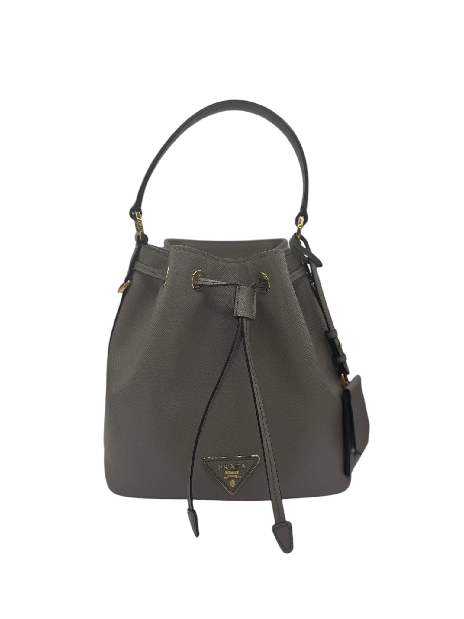 Bolso de mano de segunda mano en piel saffiano gris