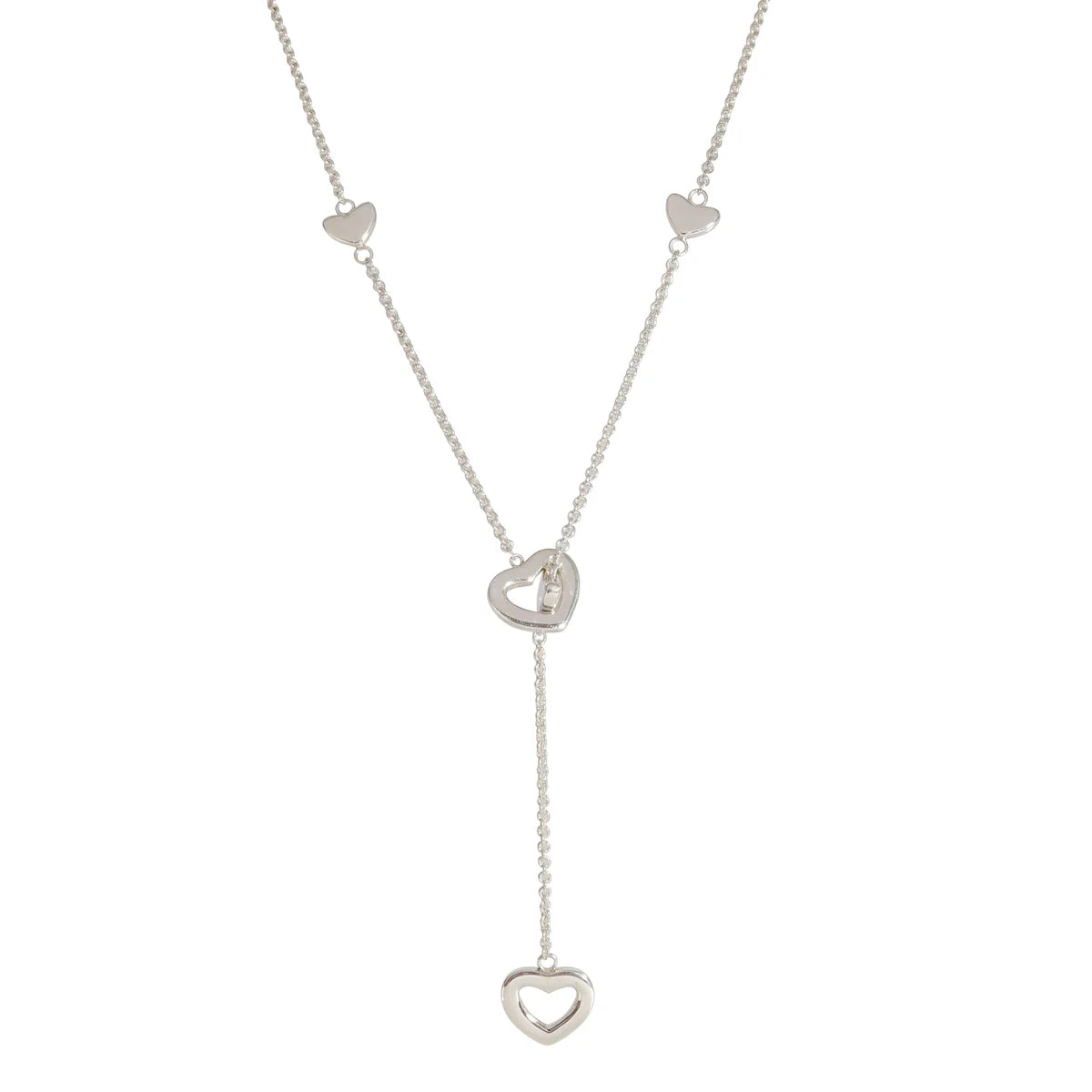 Collar de lazo con forma de corazón en plata de ley USADO