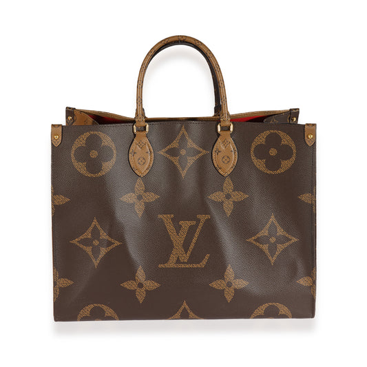 PRE-OWNED LV Monogram & Monogram Reverse Canvas Onthego GM