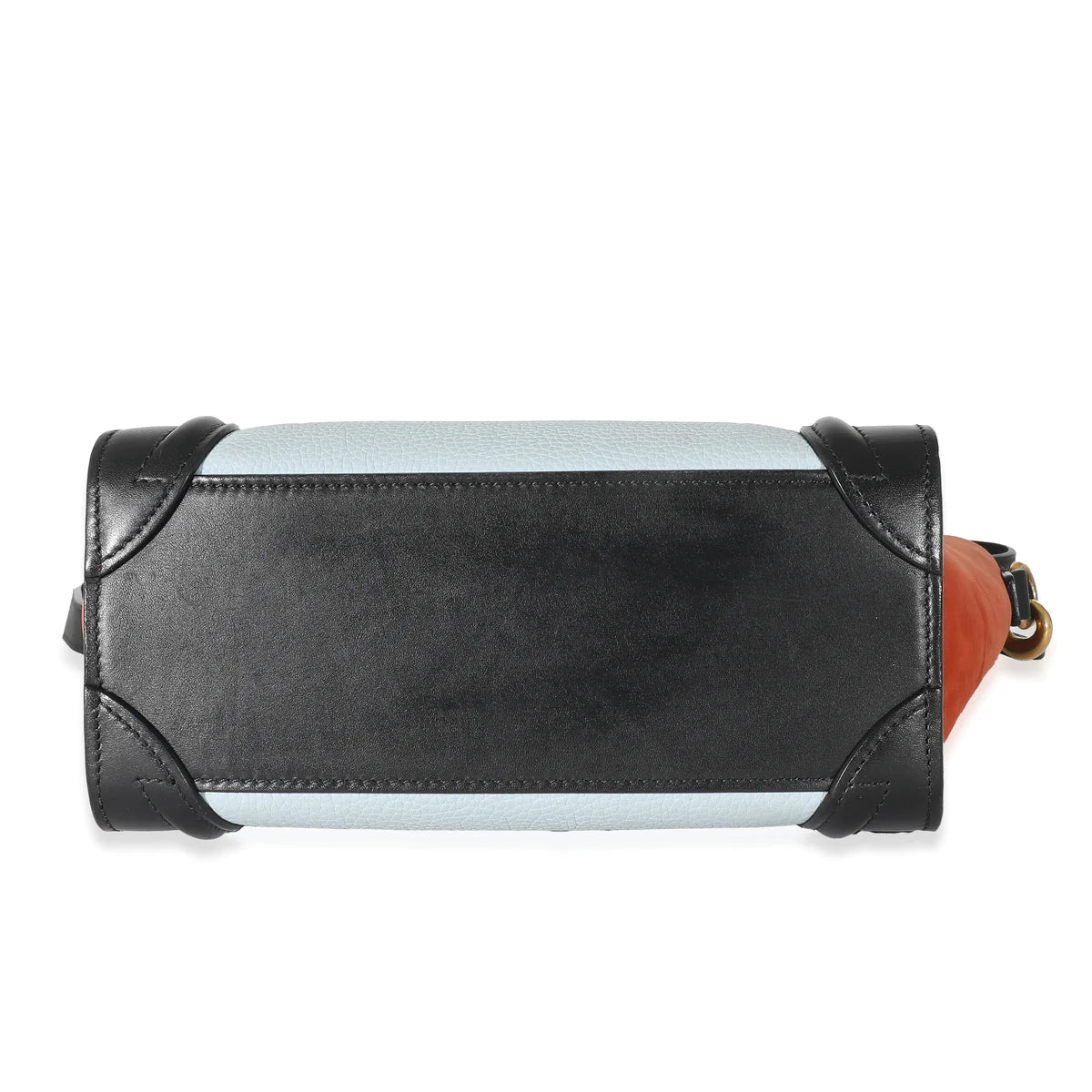 CELINE - Blue Orange Black Tri-Color Leather Nano Luggage