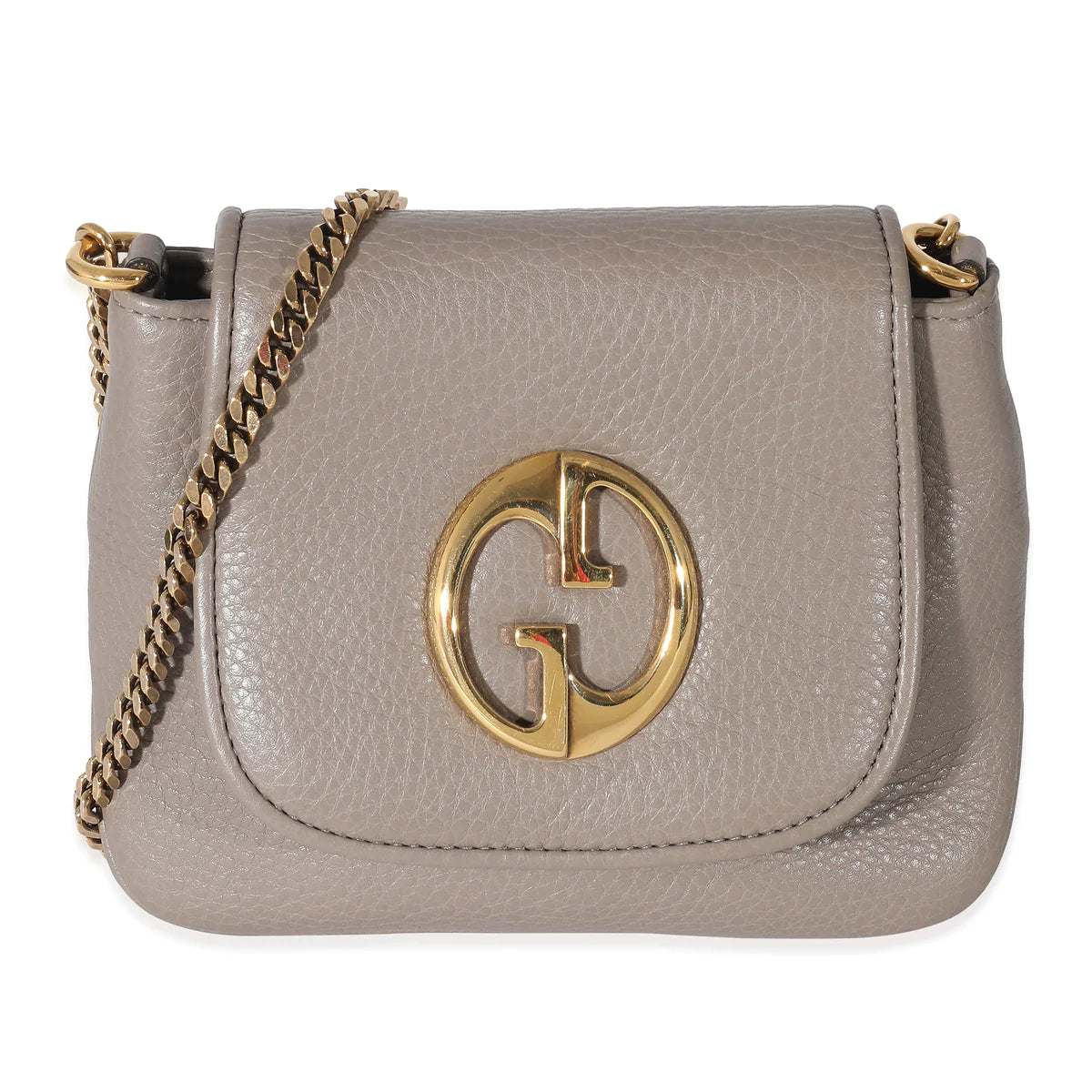 GUCCI - Bolso pequeño con cadena 1973 de piel granulada gris