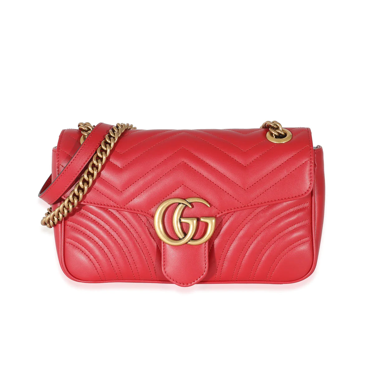 GUCCI - Bolso de hombro Marmont pequeño Matelasse rojo