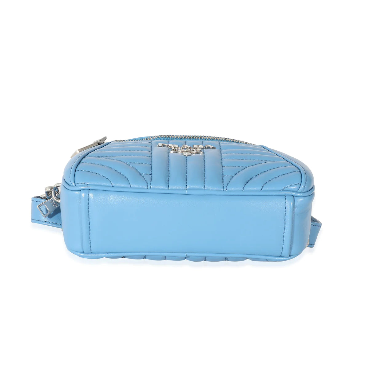 PRADA - Blue Soft Calf Impunture Diagramme Camera Belt Bag