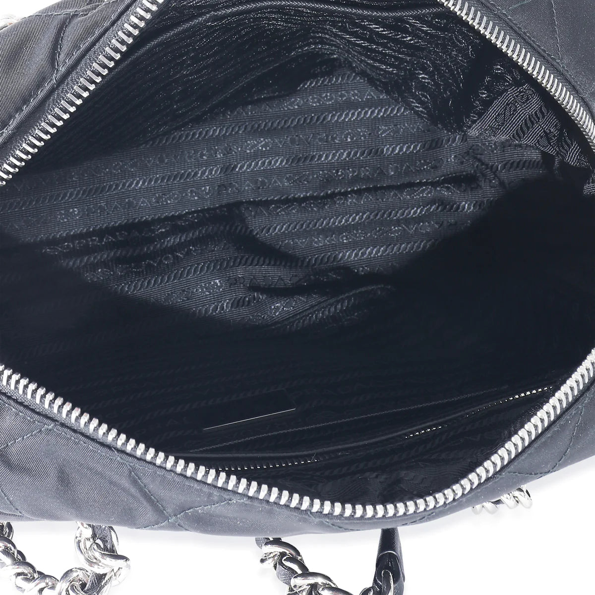 PRADA - Black Quilted Nylon Tessuto Impuntu Shoulder Bag