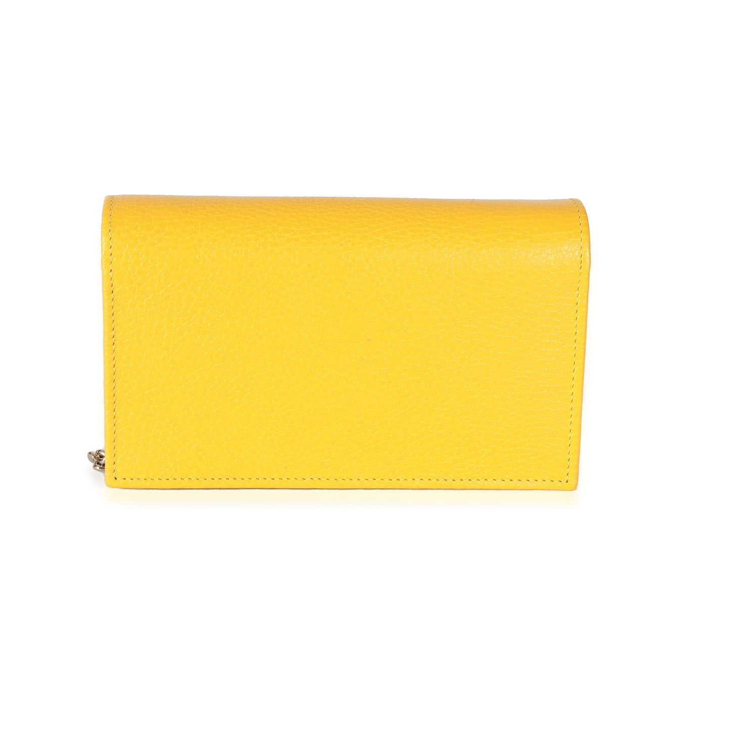 GUCCI - Cartera con cadena entrelazada de piel de becerro en color amarillo dólar