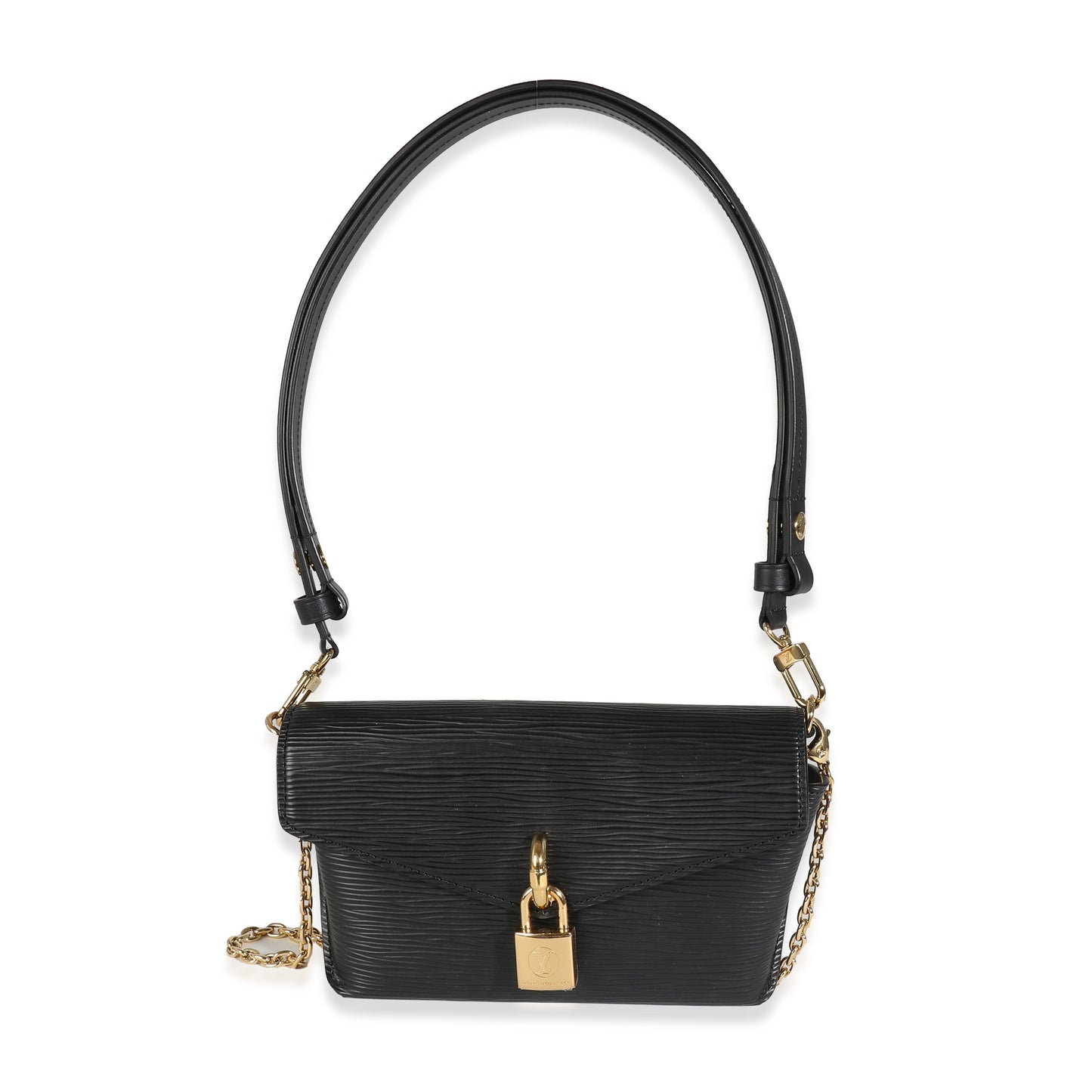 LOUIS VUITTON - Black Epi Padlock On Strap