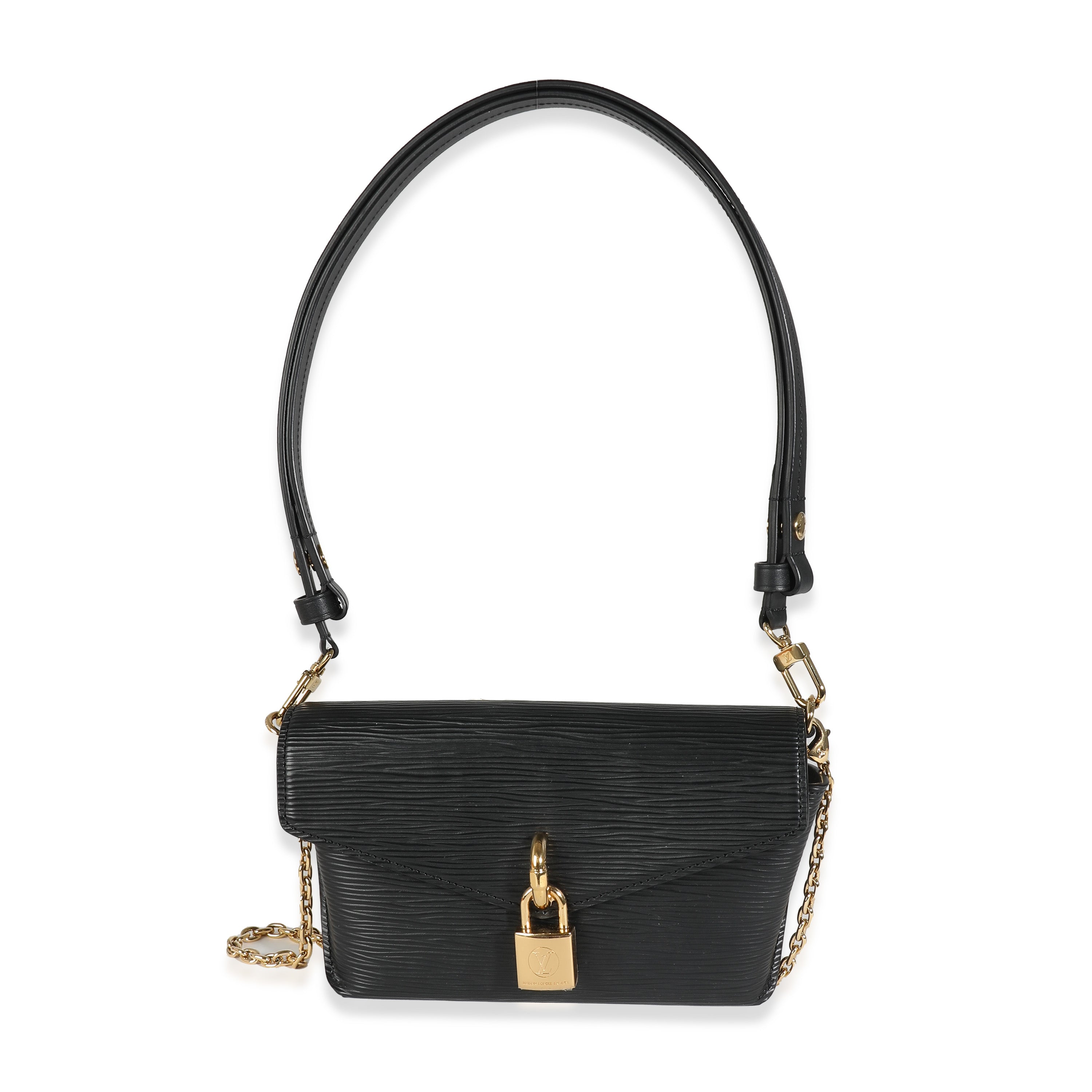 LOUIS VUITTON - Candado Epi negro con correa