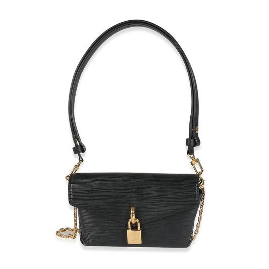 LOUIS VUITTON - Black Epi Padlock On Strap