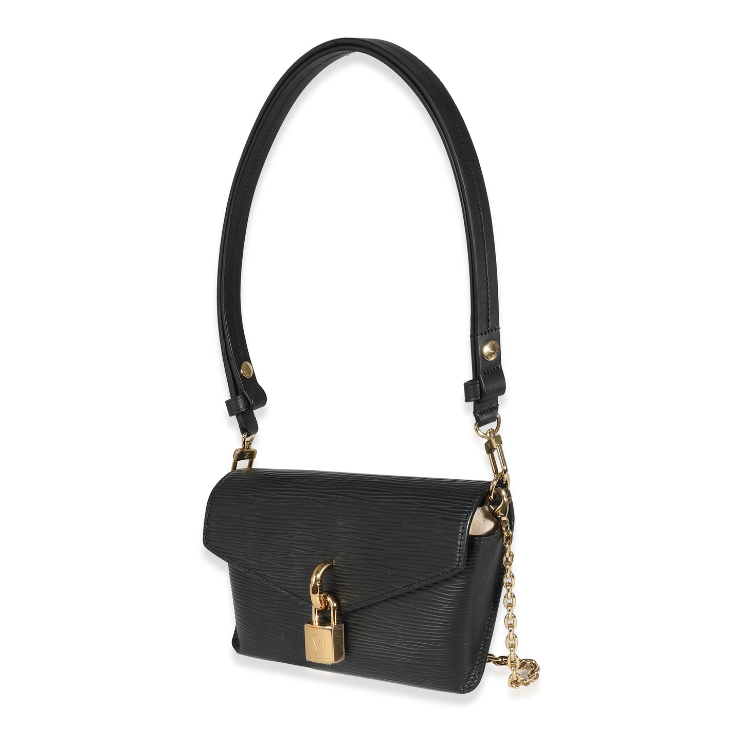 LOUIS VUITTON - Black Epi Padlock On Strap