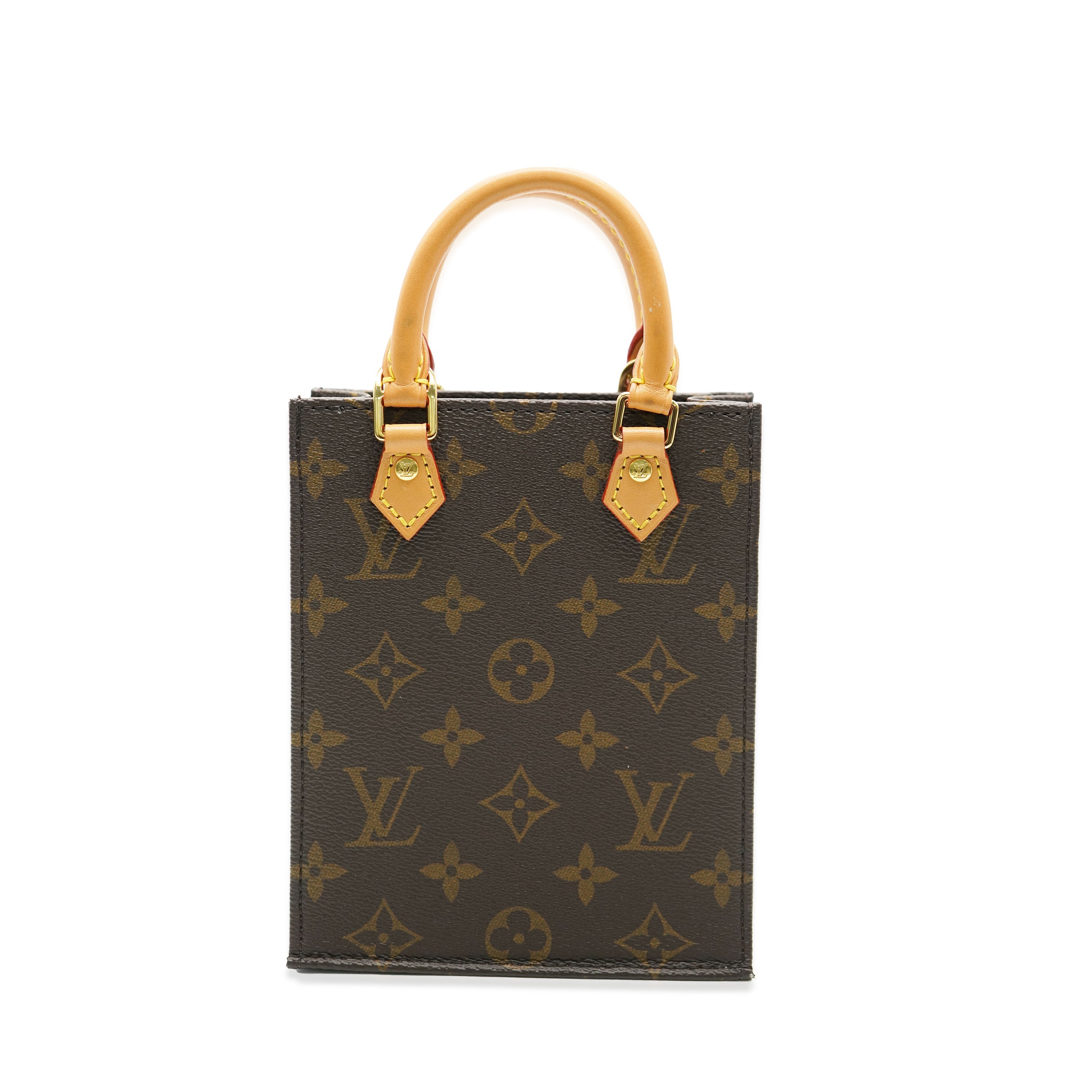 PRE-OWNED LV Brown Monogram Canvas Petit Sac Plat