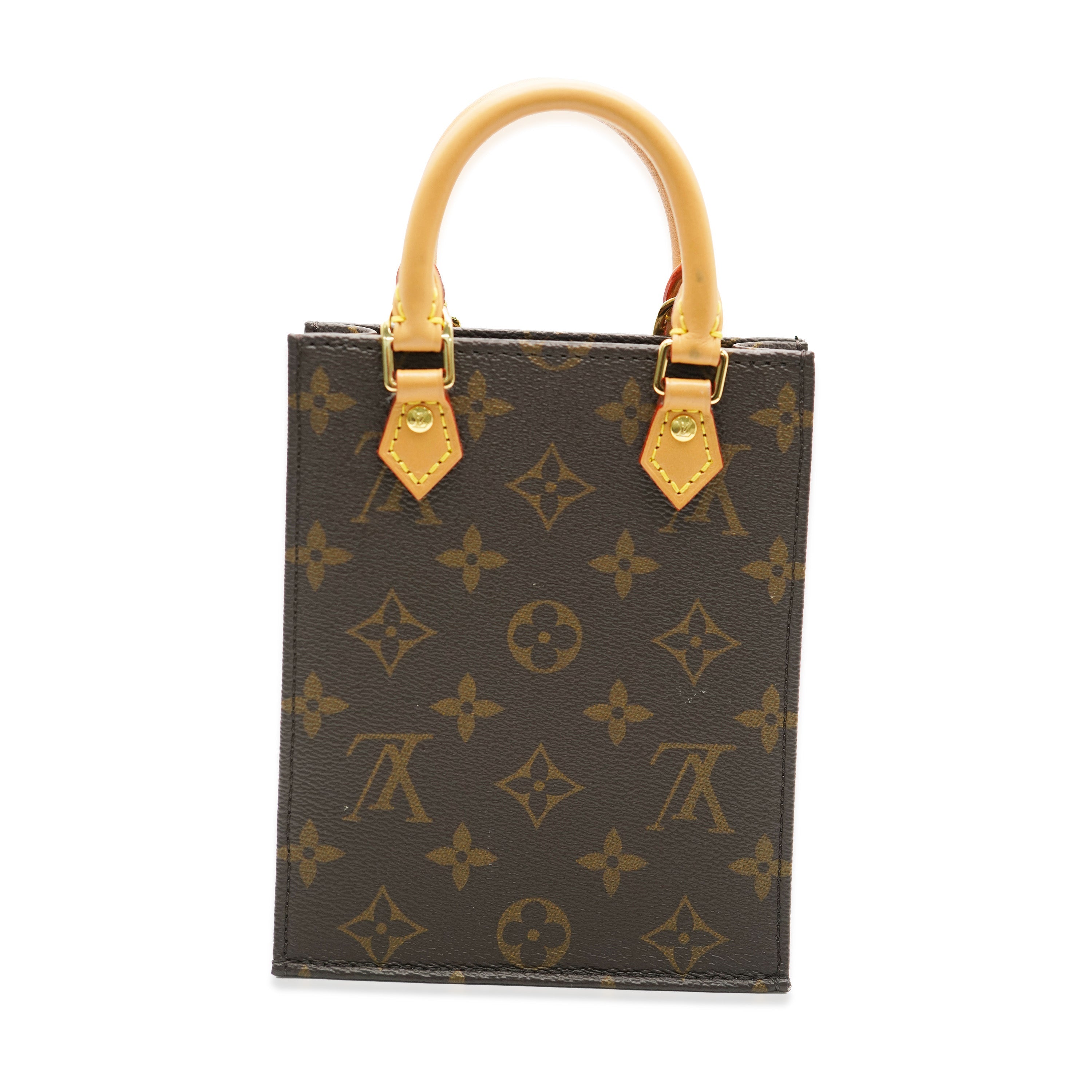 PRE-OWNED LV Brown Monogram Canvas Petit Sac Plat