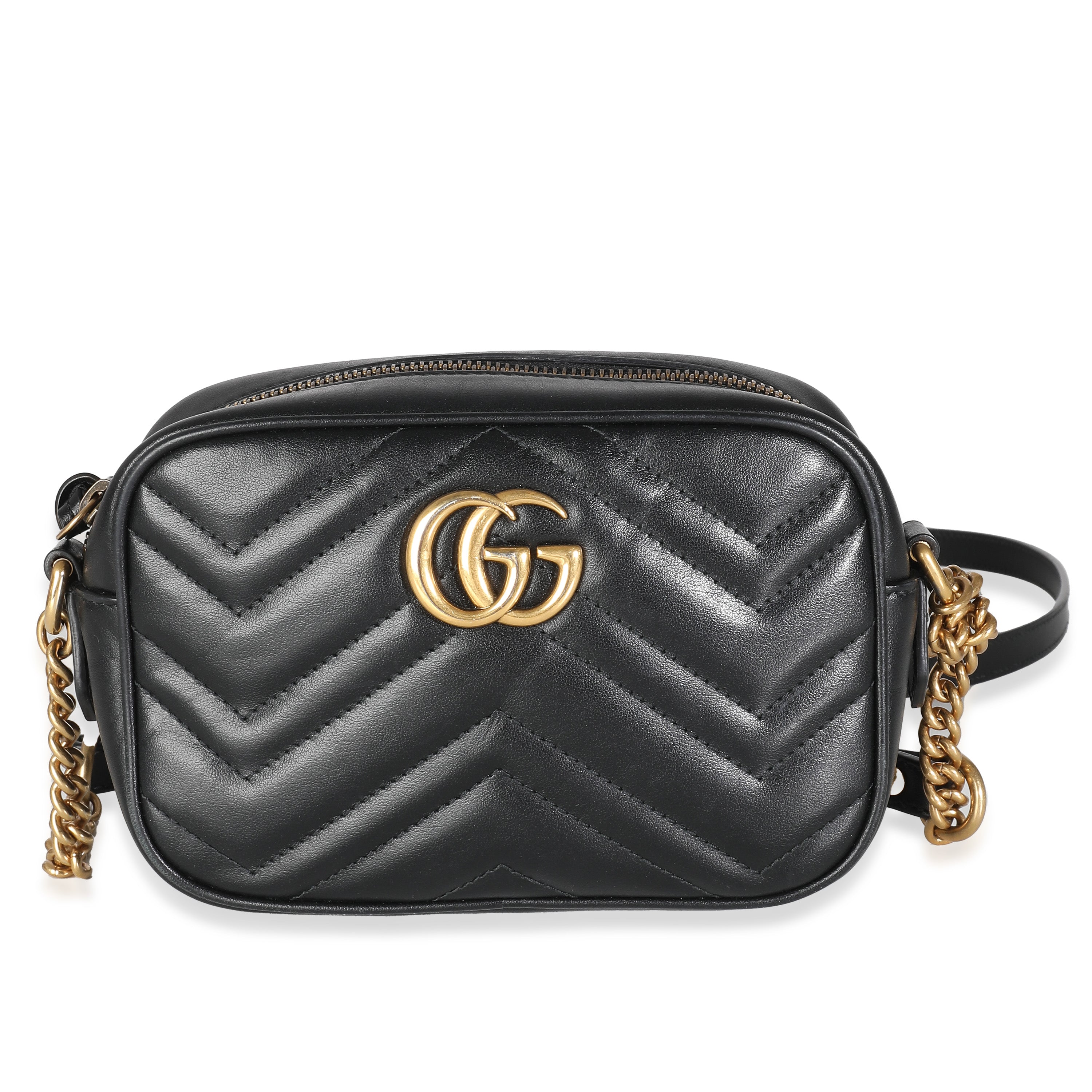 Bolso de hombro Mini GG Marmont Matelasse negro