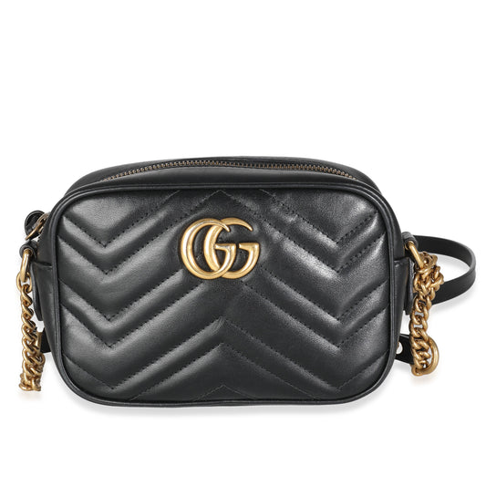 Black Matelasse Mini GG Marmont Shoulder Bag