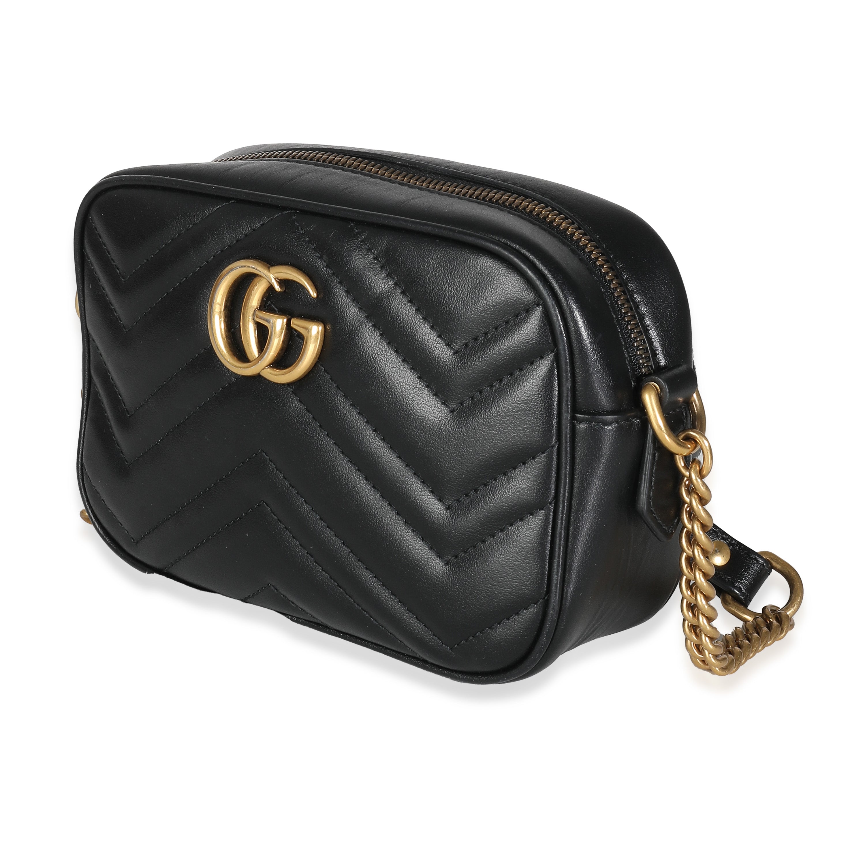 Bolso de hombro Mini GG Marmont Matelasse negro