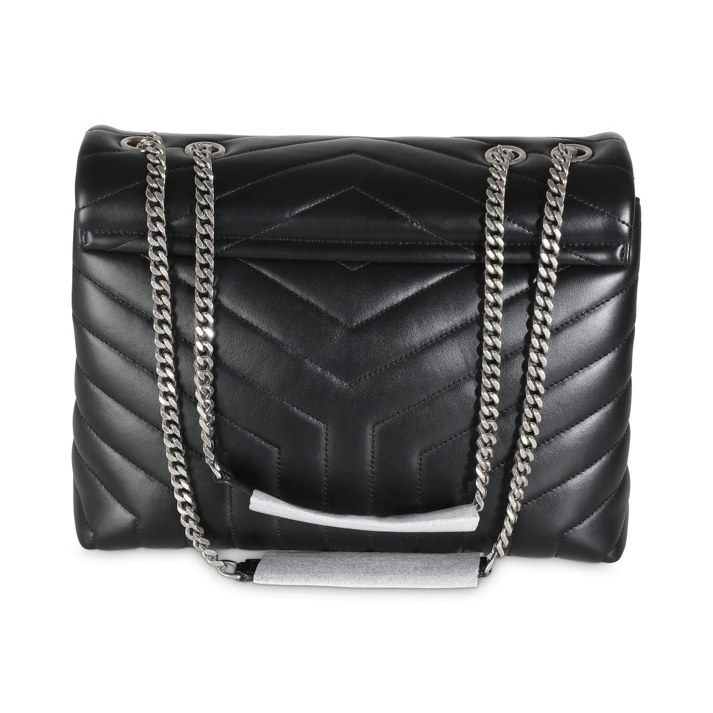 SAINT LAURENT - Black Matelassé Lambskin Medium Loulou