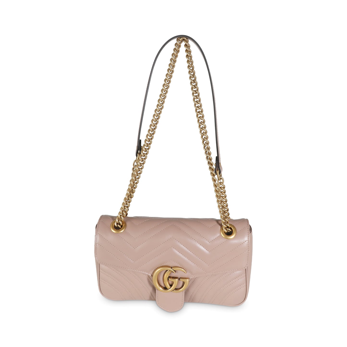 GUCCI - GG Marmont Dusty Pink Calfskin Matelasse Small Bag