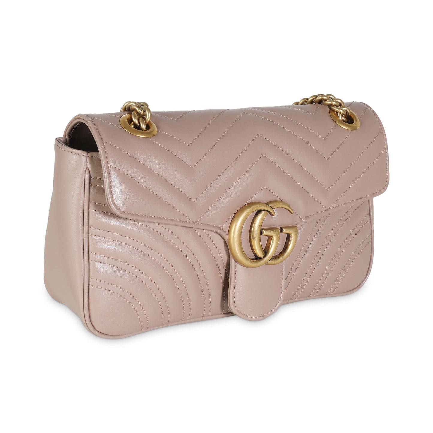 GUCCI - GG Marmont Dusty Pink Calfskin Matelasse Small Bag