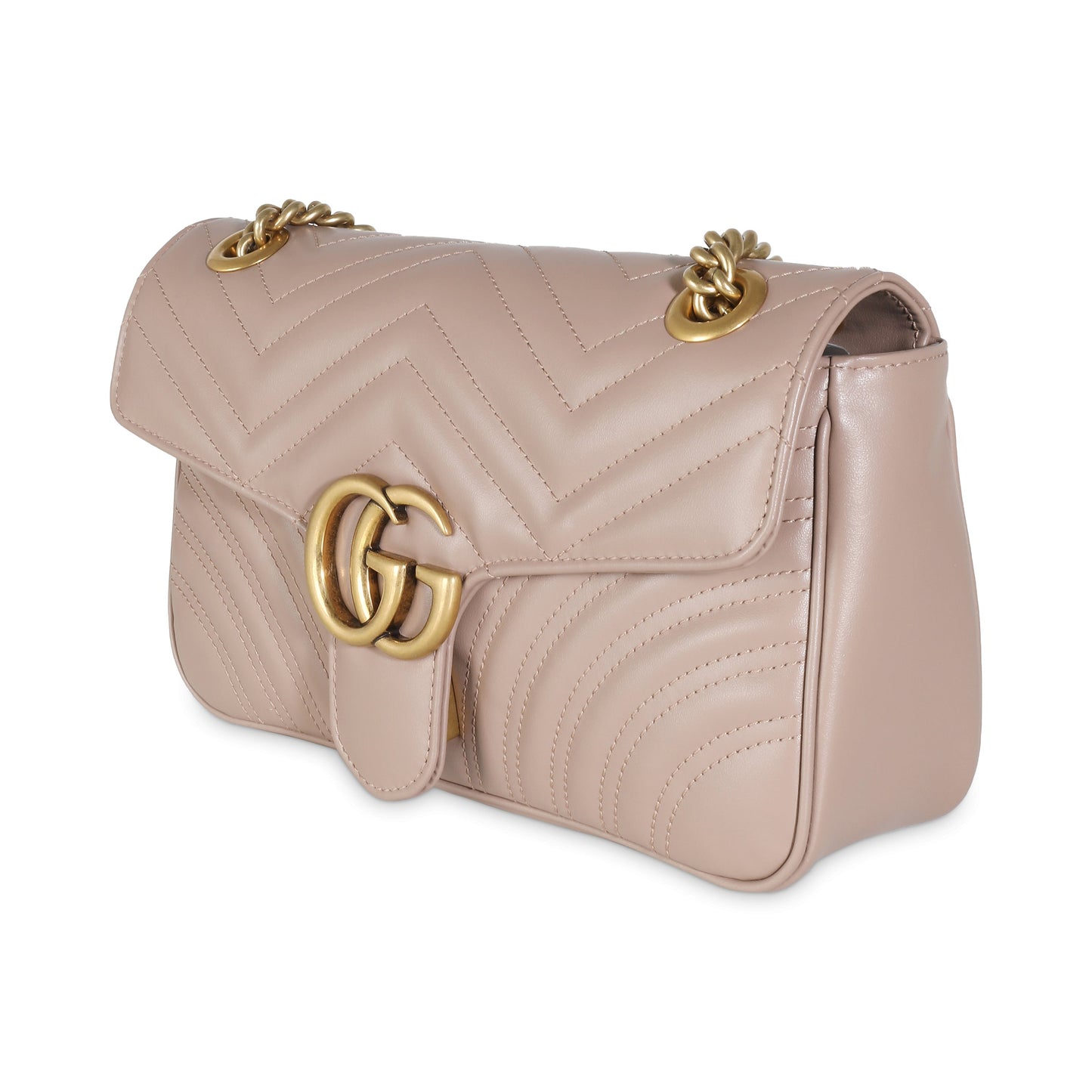 GUCCI - GG Marmont Dusty Pink Calfskin Matelasse Small Bag