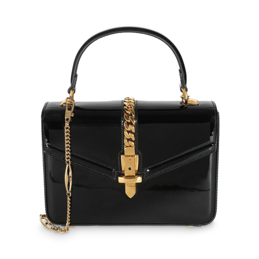 GUCCI - Black Patent Mini Sylvie 1969 Top Handle