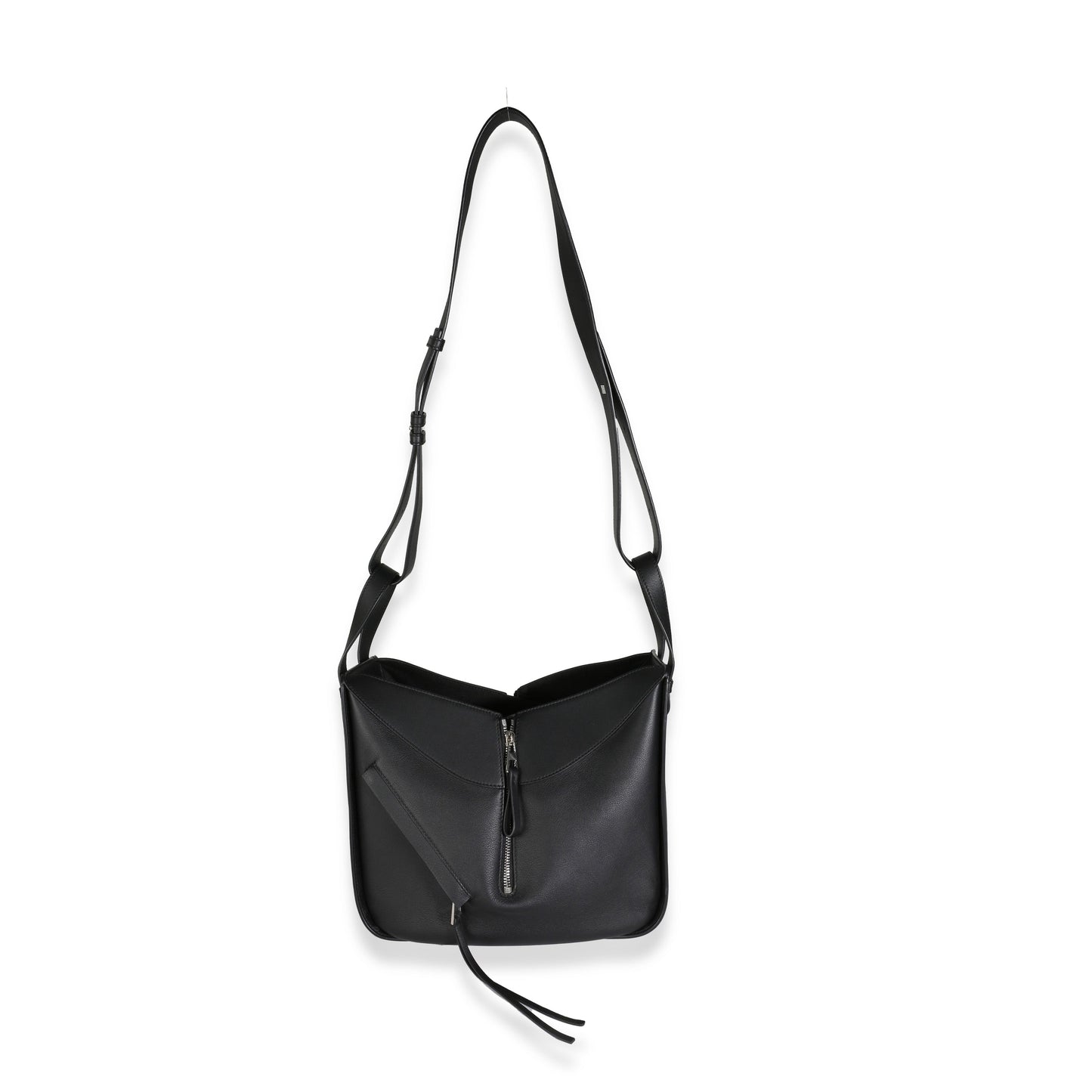 LOEWE - Bolso bandolera tipo hamaca pequeño de piel de becerro negra