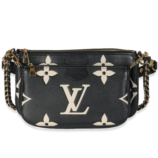 LOUIS VUITTON - Beige Black Monogram Empreinte Multi Pochette Accessoires Shoulder Bag